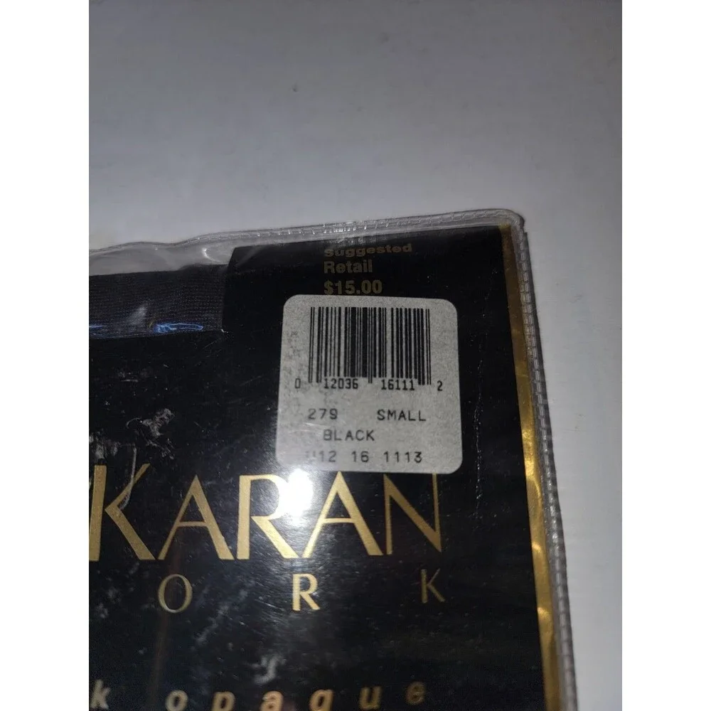 Vintage Donna Karan New York Sueded Silk Opaque Tights Small Black Style 279
